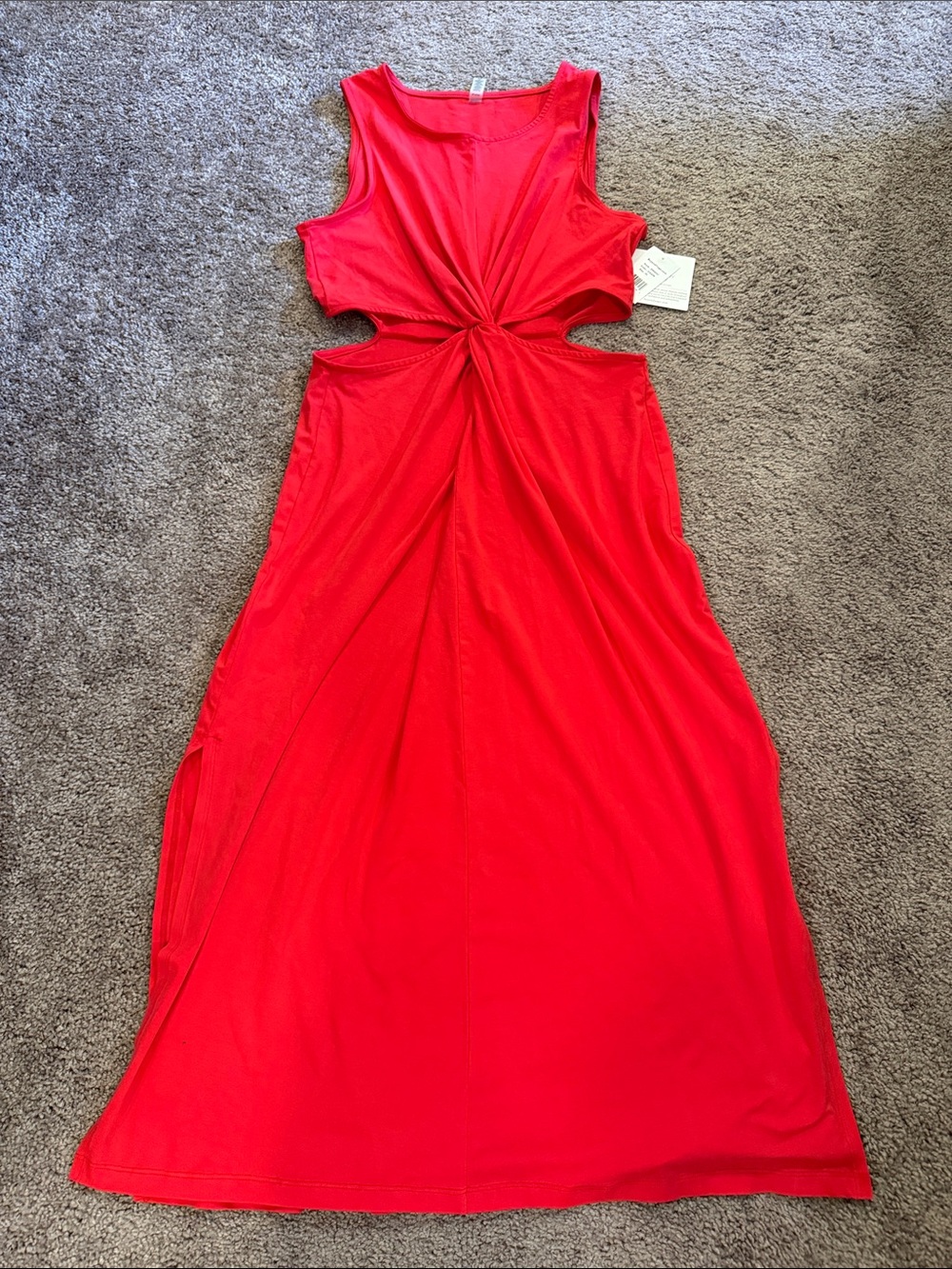 Beyond Yoga Red Twist-Knot Cutout Maxi Dress